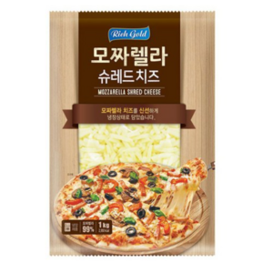 리치골드 모짜렐라 슈레드 피자치즈 1kg 냉장 자연치즈 [당일발송], 1개