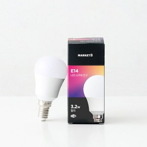 마켓비 E14 LED 스마트 전구 3.2W 컬러, 1개