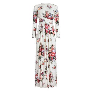 돌체앤가바나 플라워 부케 프린트 맥시 드레스, 화이트계열+레드계열, Italy 42(KR 55)