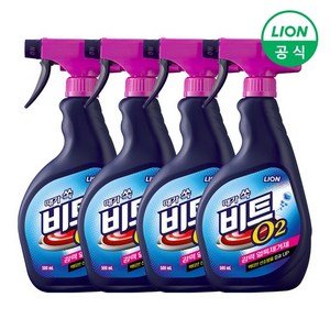 비트 비트 오투 폼 스프레이 강력 얼룩 제거제, 4개, 500ml