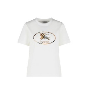 버버리 프린트 반소매 티셔츠, 화이트계열, Mid standard XS(KR 44)