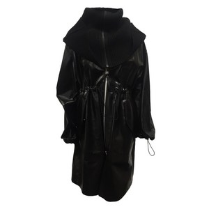 보테가 베네타 골지 니트 퍼넬 넥 코트