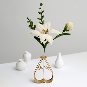 모루꽃 꽃다발 만들기 DIY 세트, 아이보리 백합 DIY 패키지