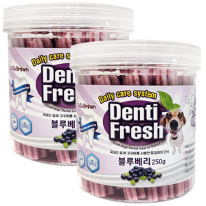 덴티프레쉬 애견 덴탈껌 250g, 블루베리, 2개