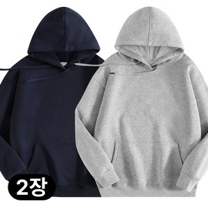 미와이 베이직 무지 오버핏 후드티 1+1