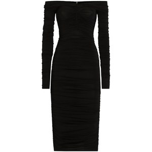 돌체앤가바나 주름 미디 드레스, 블랙계열, Italy 46(KR 77)