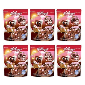 첵스초코 오곡으로 만든 마시멜로 시리얼, 400g, 6개