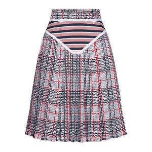 톰 브라운 스트라이프 러프 헴 미디 스커트, 화이트계열+블루계열, Italy 44(KR 77)