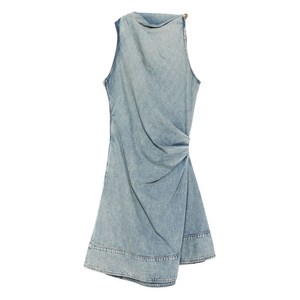 알렉산더맥퀸 드레이프 민소매 미니 드레스, 블루계열, Italy 38(KR 44)