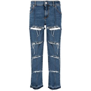 알렉산더맥퀸 디스트레스드 크롭 진, 블루계열, 27(KR 70)