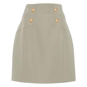 발망 하이웨이스트 울 미니 스커트, 그린계열, France 46(KR 88)
