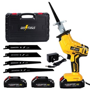 우스틴스 무선 컷소 전동톱 리튬이온 배터리 + 충전기 풀세트, 본품 + 배터리2개..., 1개