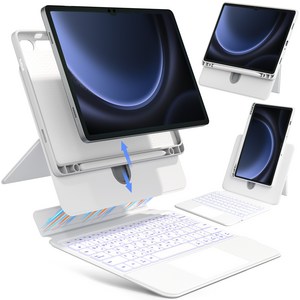AITEWO 갤럭시 탭 호환 블루투스 키보드 케이스 분리형 매직키보드 360도회전 S펜 수납 S11/S9/S10 FE/S10 Lite 11인치 S9 FE+/S9+/S10+ 12.4
