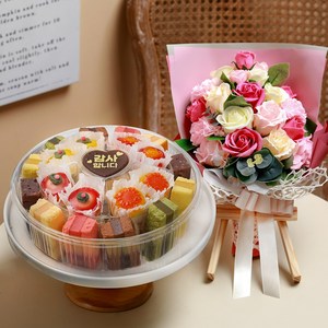 VIP 떡케이크 C 선물세트 생일 케익 기념 생신 칠순, VIP 떡케이크 C+꽃다발20송이