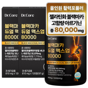닥터코어 블랙마카 아르기닌 듀얼 맥스업 80000, 120정, 2개