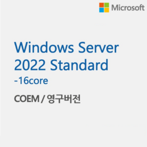 [마이크로소프트] Windows Server 2022 Standard [기업용/COEM(DSP)/24core/64bit/CAL미포함]