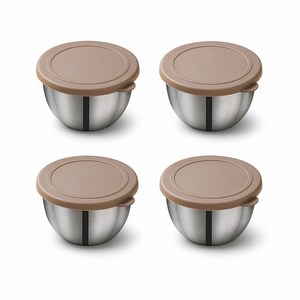 엘리펀트 75ml 스테인리스 소스통 4P 세트 - 밀폐 컬러 PET뚜껑 포함 소형 반찬통/양념통/도시락 소스컵