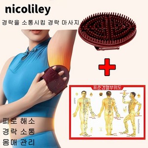 nicoliley 소프트 전신 마사지 브러시 두피 경락 빗, 브라운1개, 브라운, 1개