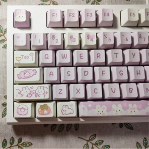 ZIFRIEND 귀여운 키캡 MOA 체리 프로파일 큐티 원형 컬러 염료승화 PBT 기계식 도자기 키캡 커스텀 제작 영문 95키
