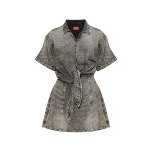 디젤 De-Staly-S 타이 웨이스트 미니 드레스, 그레이계열, Standard M