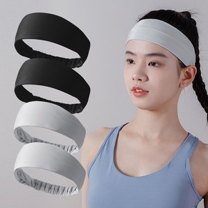 니즈웰 쿨링헤드 스포츠 헤어밴드 넉넉한 4개세트, 블랙+그레이 각각2개, 4개