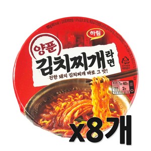 하림 양푼김치찌개라면 컵 102g, 8개