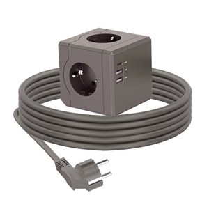 에코너 큐브 멀티탭 디자인 멀티콘센트 고용량 4000W 3구 USB C타입 SF코팅