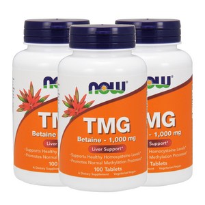 나우푸드 TMG 베타인 1000mg 타블렛, 100정, 3개