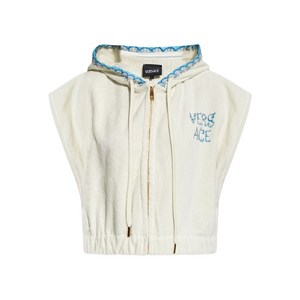 베르사체 후드 크롭 탑, 화이트계열+블루계열, Standard M(KR 66)