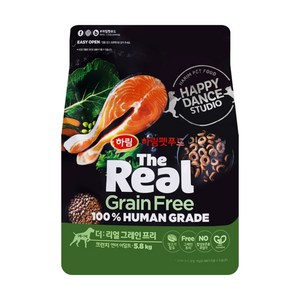 하림펫푸드 어덜트 강아지 더리얼 그레인프리 크런치 건식사료, 연어, 5.8kg, 1개