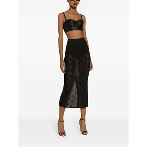 돌체앤가바나 DG 자카드 미디 스커트, 블랙계열, Italy 44(KR 66)