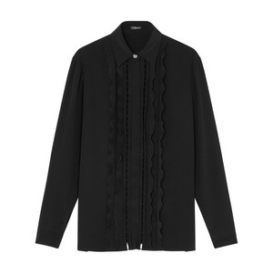 베르사체 러플 실크 셔츠