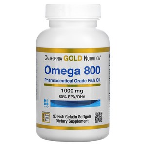 캘리포니아 골드 뉴트리션 오메가 800 1000mg 90정 Califonia Gold Nutition Omega 800 1000mg 90 Softgels, 1개