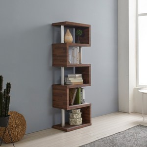 가구공감 ㄹ 소형 책장 거실 서재 학생 키즈 오픈형 선반 책꽂이 5단, 다크엘다