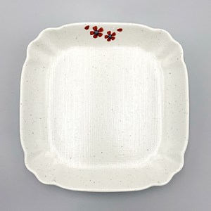 굿다이닝 멜라민 동백 사각찜접시, G-0636(29.6×29.6×3.8cm), 1개