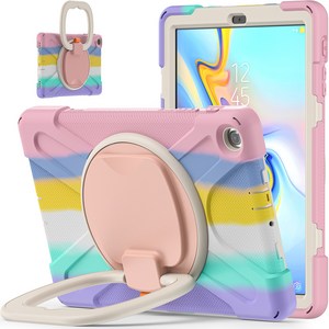 호환 삼성 갤럭시 탭 A 10.1 2019 케이스 SM-T510/T515 충격 방지 견고한 보호 케이스 커버 360 스탠드