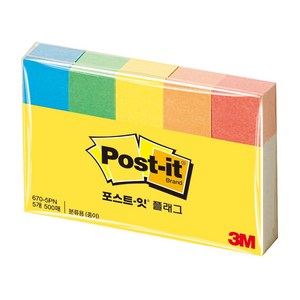 3M 포스트잇 플래그 분류용(종이) 670-5PN (100매X5색)