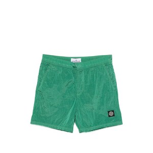 스톤 아일랜드 로고 패치 스윔 쇼츠, 그린계열, Standard M(KR 95)