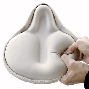 딥쿠션 자전거 안장 쿠션 커버 전립선 실내 실외 5CM, 아이보리, 1개