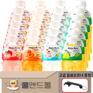 [쿨앤드몰] 모구모구 4종혼합 리치+복숭아+요거트+망고 ( 고급오프너 증정 ), 320ml, 24개