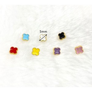 5mm 인형 네잎 클로버단추 50개 육일돌 브라이스 파올라레이나 미니 인형옷 부자재, 8.레드