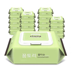 꿈토리 뉴 가득찬 챔프 캡형 유아물티슈 엠보싱 55gsm 100매 20팩, 55g, 20개