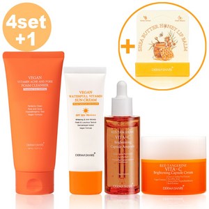 더마쉐어 비건 비타민 폼 클렌저 150ml+비타민 선크림 50g+비타씨 캡슐 앰플 50ml+비타씨 캡슐 크림 50ml+허니립밤(사은품), 1개