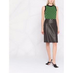 페라가모 슬림 가죽 미디 스커트, 브라운계열, Italy 38(KR 44)