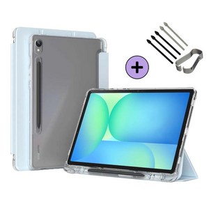 갤럭시탭 S10 FE / S10 FE 플러스 호환 S펜슬 수납 투명 클리어 케이스 북커버 아이친구