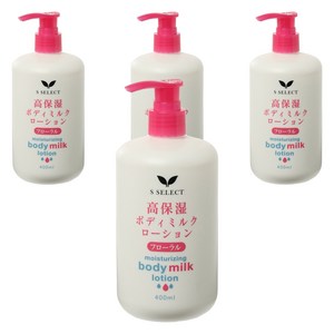 에스셀렉트 고보습 바디 밀크 로션 플로럴 향, 400ml, 4개