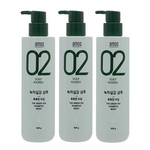 아모스프로페셔널 녹차실감 샴푸 촉촉한 타입, 500g, 3개