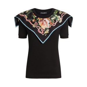 돌체앤가바나 코튼 실크 티셔츠, 블랙계열, Italy 42(KR 55)