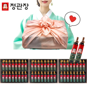 정관장 활기력 48병(16병 X 3개) 선물세트 고급 보자기 포장, 고급스러운 골드피치, 1개, 960ml