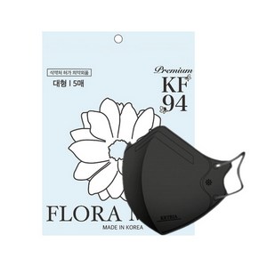 플로라 KF94 새부리형 대형 컬러 마스크 100매, 10매입, 60개, 블랙